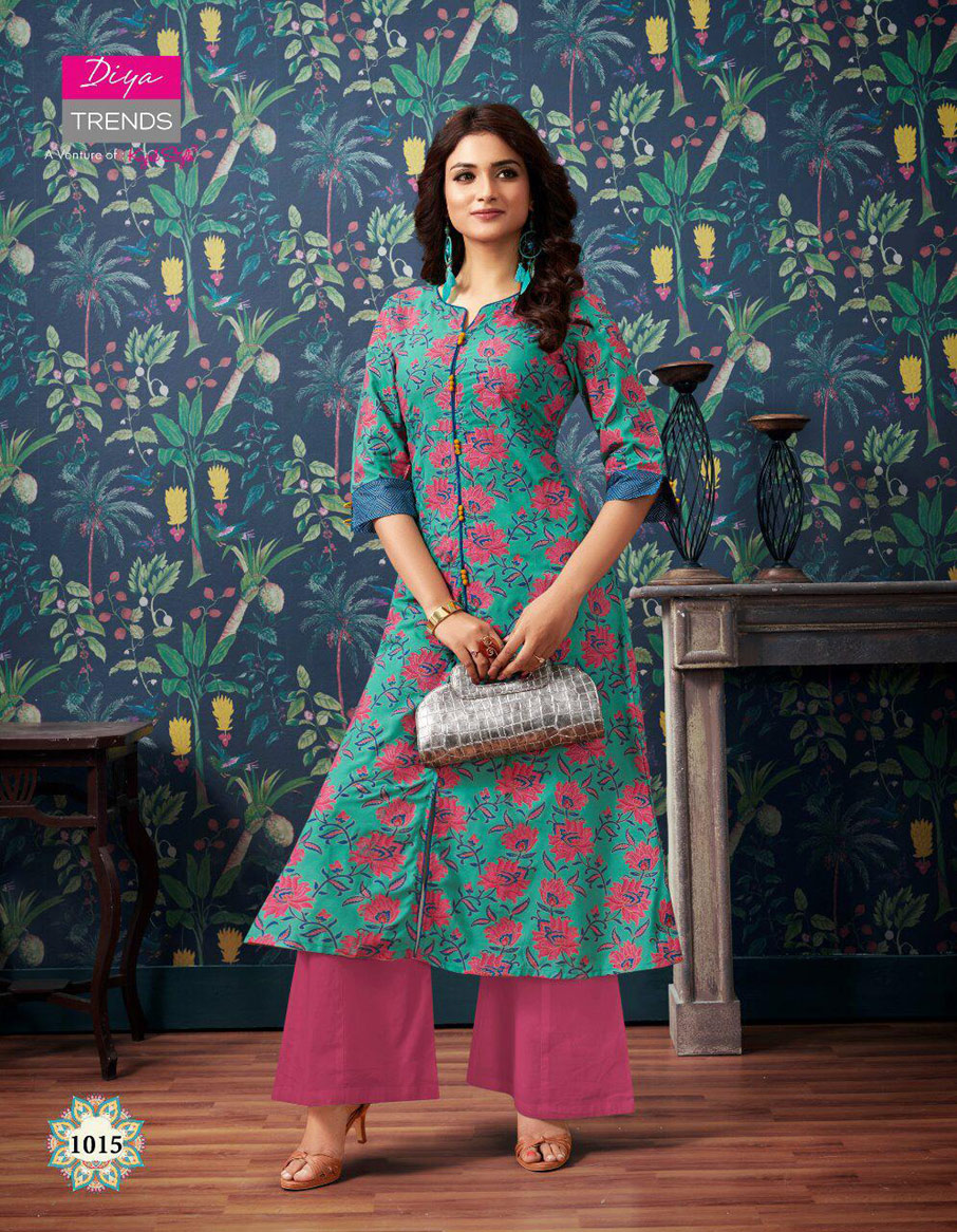 Purplecity Vol-1 Diya Trends Pigment Gold print Kurti Purplecity Vol-1 Diya Trends Pigment Gold print Kurti